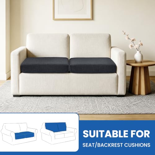 Super Stretch Sofa Cushion Covers (2 Piece, Charcoal Gray) - color: Charcoal Gray, size: 2 Cushion Loveseat