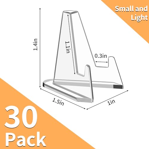 NIUBIER Card Display Stand, Arcylic Card Holder, Clear Mini Easel 1.4 in - size: S-1.4 in