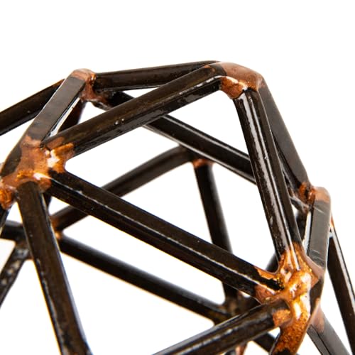 Mind Reader Metal Geometric Sculpture, Modern, Office Decoration, Home Decor, Metal, Black - color: Black Decorative Ball
