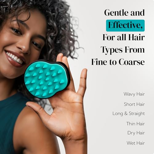 HEETA 2-Pack Large Scalp Massager Scrubber Shampoo Brush for Hair Growth - color: Turquoise & Purple
