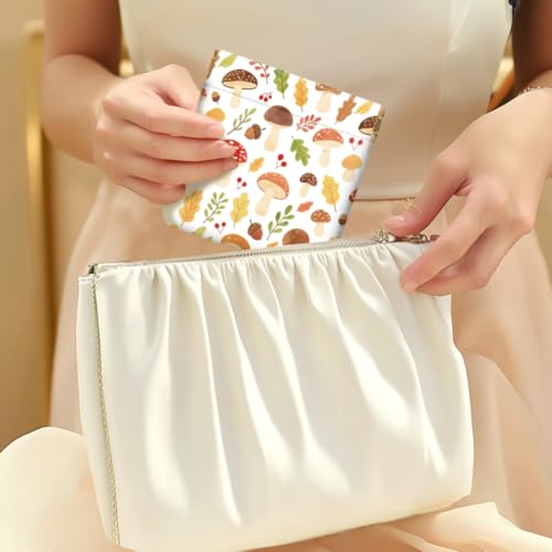Peacoblue Autumn Elements Coin Purse,PU Leather Squeeze Pouch 4PCS - style: Autumn Elements
