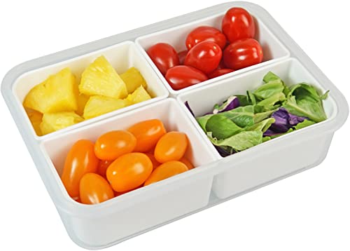 carrotez 4 Compartment Food Container - 6.3 Cup (1500ml) - color: White, size: 4 Compartment (6.3 Cup)