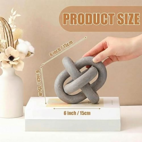 Yalikop 3 Link Wood Knot Decor Rustic Table Shelf Accents, Gray - color: Gray