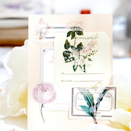 100 Pcs Blue Flower Stickers, Wildflower Stickers for Scrapbooking Junk Journal Card Making Collage Notebook Diary Planner Letter Envelope Water Bottle Phone Case Craft Decoration (Blue) - color: Blue