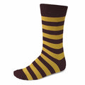 tiemart Men's Socks, Fits Men's Shoe Sizes 8-12 - color: Brown and Gold Striped