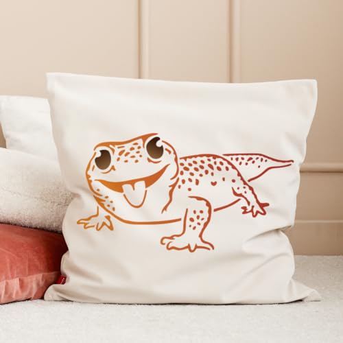 MAYJOYDIY 2pcs Gecko Stencil 11.7×8.3inch Large Lizard Reptile Stencils Reusable Lizards Stencil Drawing Templates with Paint Brush for Furniture Canvas Home Decor DIY Crafts - color: Gecko