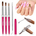 Beetles Acrylic Nail Brush Set, 3Pcs Size 6/10/14 for Acrylic Powder - color: B-Red-3