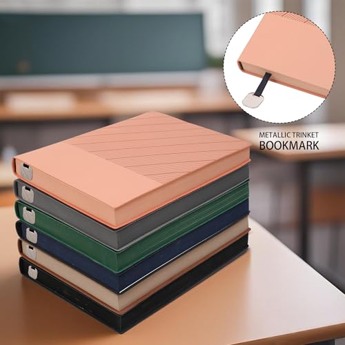 BOBO RABBIT Softcover Lined Notebook 348 Pages Vegan Leather Thick Journal - color: Khaki