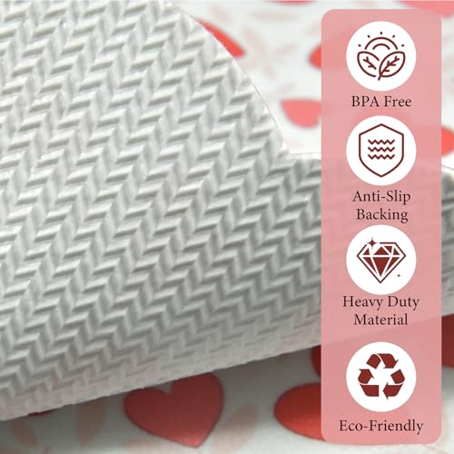 Vinyl Placemats Set of 4-12x17 Inch - Heat Resistant Washable Place Mats Waterproof Non-Slip Wipeable Table Mats for Dining Table Decor, Indoor/Outdoor Plastic Love Mat. - color: Love-1