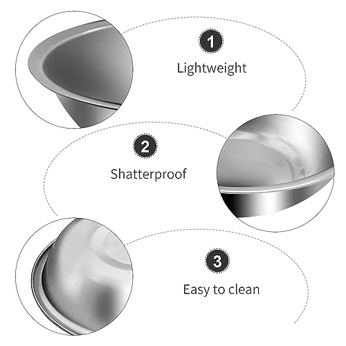10Pcs Small Stainless Steel Bowls, 6 1/2" Wide Kitchen Metal Bowl with Flat Base, 3/4" Quart Prep Bowls for Meal Prep Cooking Serving Baking - size: 6.3" Width