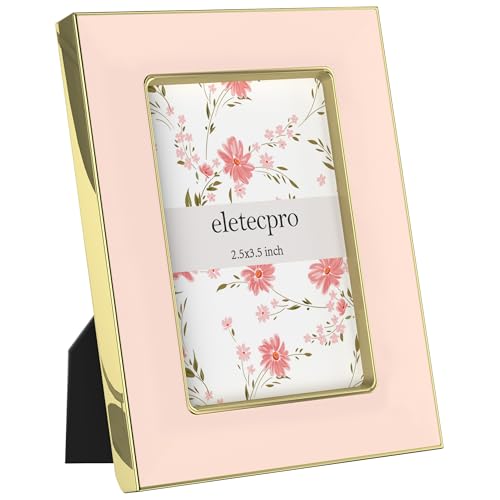 eletecpro 2.5x3.5 Enamel Picture Frame with Real Glass Cover, Pink, 2-Pack - color: Pink, size: 2.5x3.5