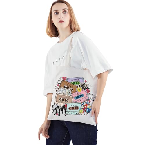 WZMPA Korean Group Fans Tote Bag Concert Fans Gift South Korea Singer Reusable Grocery Bag Concert Merchandise - color: My Name-t