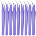 Honoson 9 Pcs Curved Pointed Craft Tweezers Precision Tweezer,Purple - color: Purple
