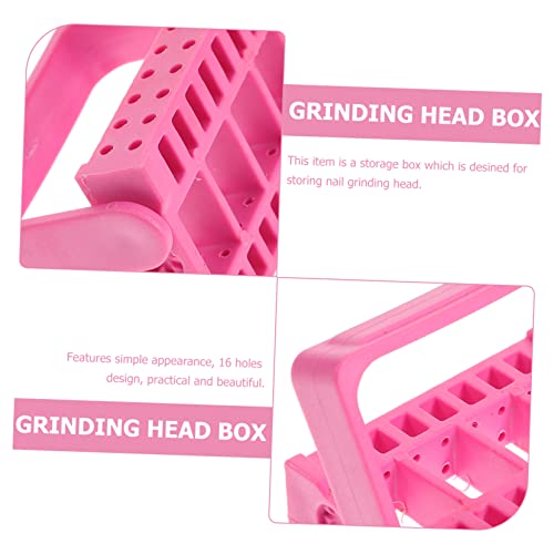 Beaupretty Nail Grinding Head Holder Manicure Grinding Tool Box with 16 Slots Portable Nail Drill Holder Organizer Case for Drill Heads Art Tools Storage Home Salon Use