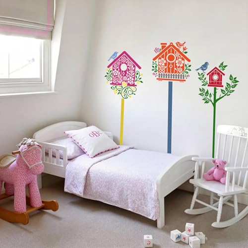 Large Stencils for Painting Walls Bird House Stencil - style: Bird House