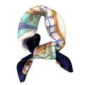 100% Mulberry Silk Neck Scarf for Women Square Neckerchief – 21 inch - color: Blue