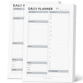 Daily Planner Notepad, 5.5 x 8.5" Tear-Off Pad – 70 Undated Sheets Focus-Enhancing Desktop Organizer with Hourly Schedule, To-Do List for Work, School (White, Checkbox, 2 Pack) - size: Checkbox, 2 Pack