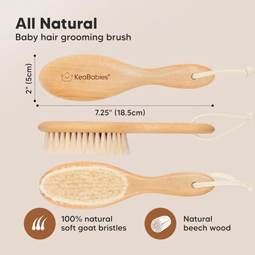 Wooden Baby Hair Brush for Toddler, Infant Cradle Cap (Walnut, Regular) - color: Walnut, size: Oval, Regular 7"