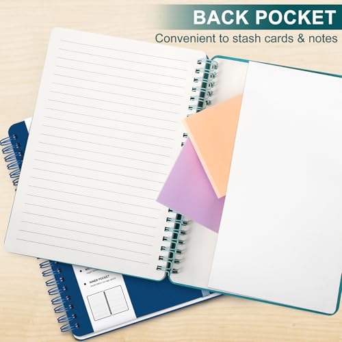 Lined Spiral Notebook for Women, A5 College Ruled Leather Spiral Journals - color: Lake Blue, size: A5