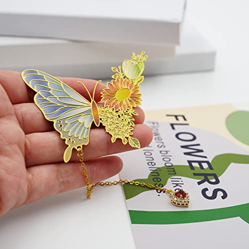 Butterfly Bookmarks for Women,Cute Funny Metal Bookmark,Unique Gifts Book Markers for Women Book Lovers,Teacher Appreciation Gifts,Valentine Mother's Day Christmas New Year Birthday Gift - color: Butterfly02