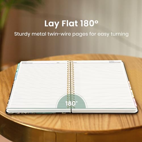 Taja Cute Large Spiral Lined Notebook for Work with 5 Removable Dividers - color: I-Forest Botanica