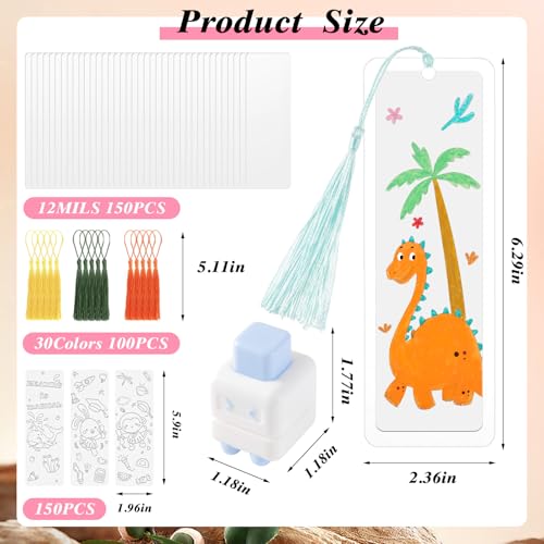 451Pcs DIY Bookmark Making Kit with Laminating Pouches, Tassels, Punch - color: Diy Bookmark Making Kit