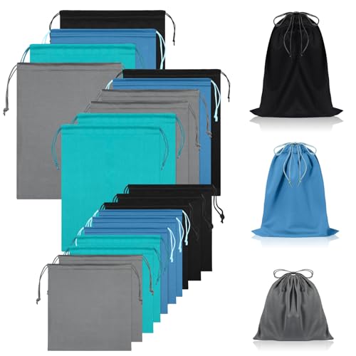 20 Pcs Satin Game Storage Bags for Women Men, S,M,L, Blue Gray Black - color: Blue Gray Black, size: S,M,L