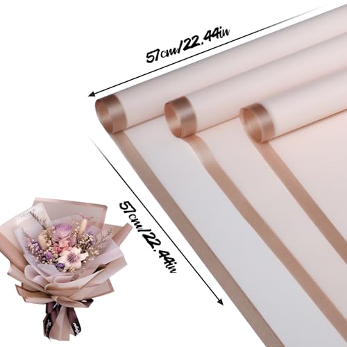 CCIJESW 20 Sheets Flower Bouquet Wrapping Paper Pink-2 - color: 037-Transparent Pink