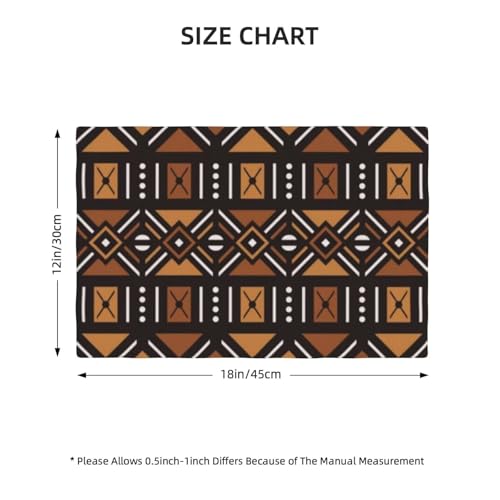 African Tribal Placemats Rectangle Linen Table Placemet Set of 4 - color: Brown Black, size: Set of 4