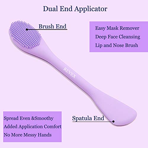REVEX Silicone Face Mask Applicator,Face Scrubber,Exfoliating Pore Scrubber,2Pcs Pore Cleaning Brush for Blackhead Remover,Face Brush for Women Men.(PurPle+Gray) - color: PurPle+Gray