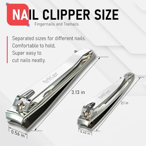 firiKer Nail Clippers with Nail File,Fingernail Clipper,Toe Nail Clippers - color: Silver