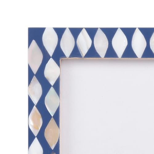 Handicrafts Home Handmade Decorative Mother Of Pearl Blue Picture Frame,5x7 - color: AVANT-DROPS, size: 5X7