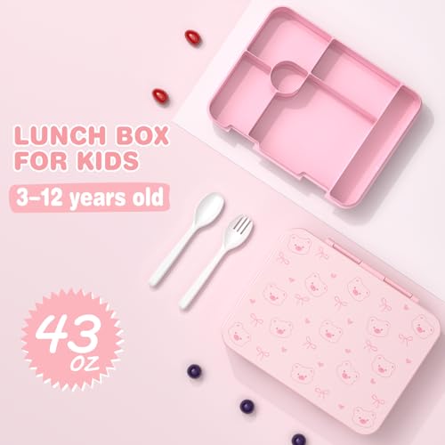 ACESAK 4PCS Backpack for Girls with Leakproof Bento Box (Pink) - color: Pink