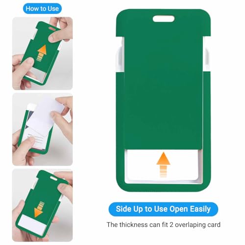 ID Badge Holder Green Badge Holder with Lanyard Badge Holder for Workplaces Events Schools - color: Green