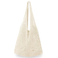hatisan Crochet Bag for Women, Handmade Knit Beach Tote Bag Summer - color: Beige