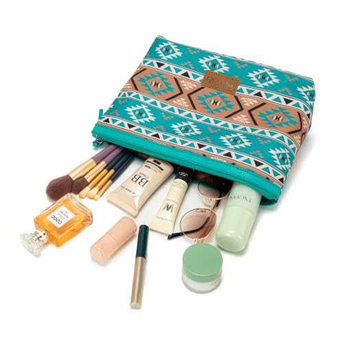 Wrangler Travel Makeup Bag Large Waterproof Cosmetic Bag for Women - color: Turquoise