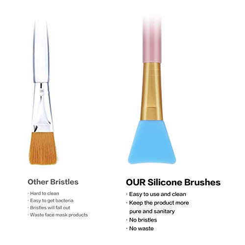 Cuttte 4pcs Silicone Face Mask Applicators, Hairless Facial Brushes for Mud - color: Blue