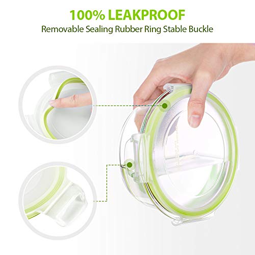 24pc Glass Food Storage Containers, Locking Lids，Glass Meal Prep Containers - color: Green