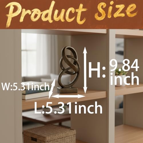 10" Modern Abstract Ribbon Decorative Sculpture, Knot Sculptures,Home Decor,Coffee Table Statues,Dining Living Room Desk Decor（Bronze Colored） - color: 10" Bronze Colored