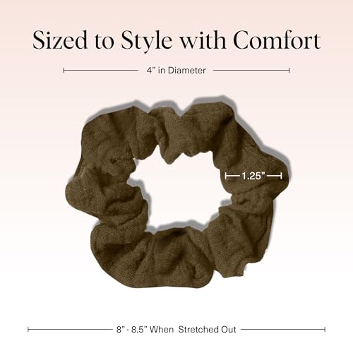 Kitsch Scrunchies for Women - Moss Green, 5 Pcs - color: Moss Green
