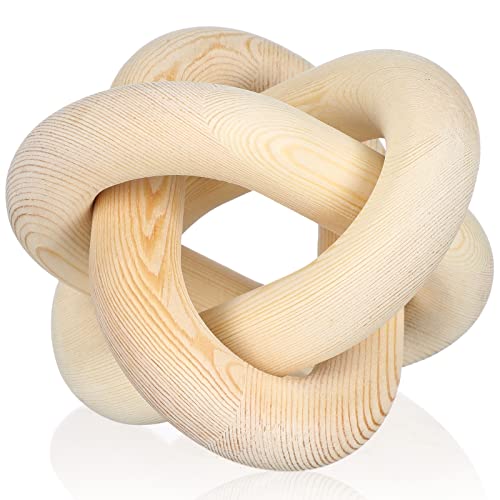Yalikop 3 Link Wood Knot Decor Rustic Table Shelf Accents, Natural - color: Natural