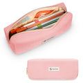 FINPAC Pencil Case, Corduroy Aesthetic Makeup Bag - color: Pink