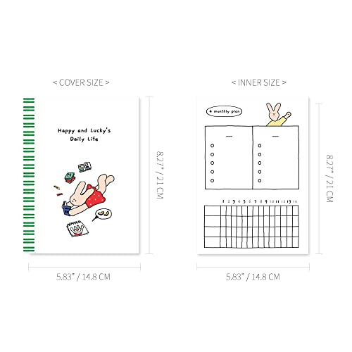 Monolike 2021 Happy and Lucky 4 Month A5 Ruled Academic Planner, Study Plan - color: Happy and Lucky - Reading