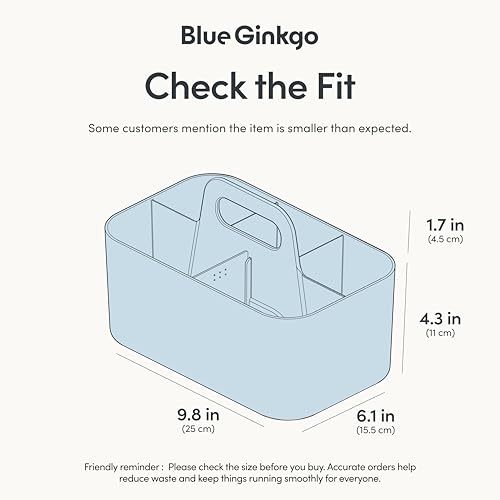 BLUE GINKGO Stackable Organizer Caddy, Rectangle, Blue, Made in Korea - color: BLUE, size: Rectangle