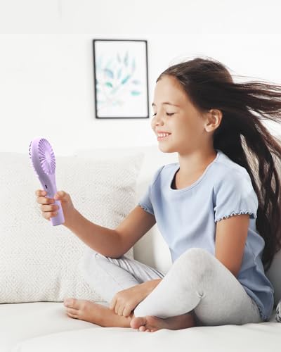 TriPole Portable Mini Handheld Fan, Rechargeable Small Eyelash Fan, Purple - color: Purple