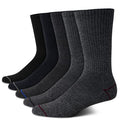 Nautica Mens Crew Socks 5 Pack Moisture Wicking Athletic Work & Dress Socks - color: Black/Gray