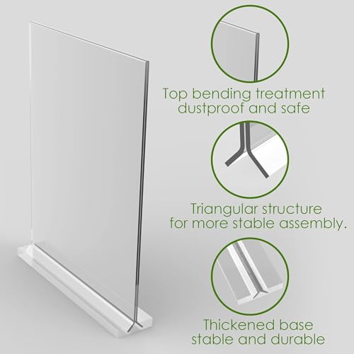 newnewshow 8.5x11 Clear Acrylic Sign Holder, Display Stand, Plastic Card Holder for Business, Office, Retail (2 Pack 8.5x11) - size: 2 Pack