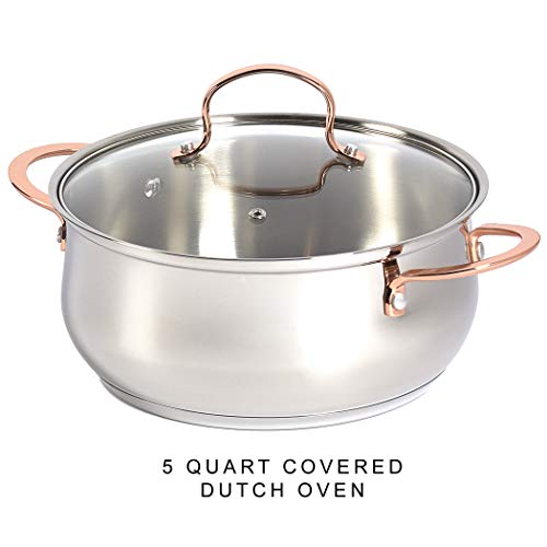 Denmark Tools for Cooks Celebrations Cookware Collection 10 Piece Heavy Gauge Stainless Steel Cookware Set - size: 10PC COOKWARE SET