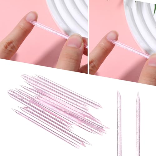 20 Sets Disposable Manicure Kit, Mini Nail Files Disposable Cuticle Pusher Stick Mini Buffer for Press on Nails Double Sided Nail Files Manicure Tools