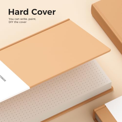 A5 Dot Grid Kraft Notebook Journals, Hardcover Subject Sketchbook Composition Notebooks with Dotted Grid Paper, 2 Pack, 120GSM, 102 Sheets, 5.5x8.3 inch, Travel Journal Set - style: DotGrid